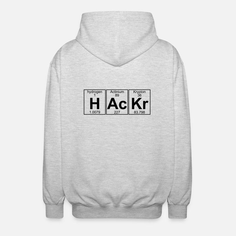 H-Ac-Kr (hackr) - Full - Veste à capuche unisexe - gris clair chiné