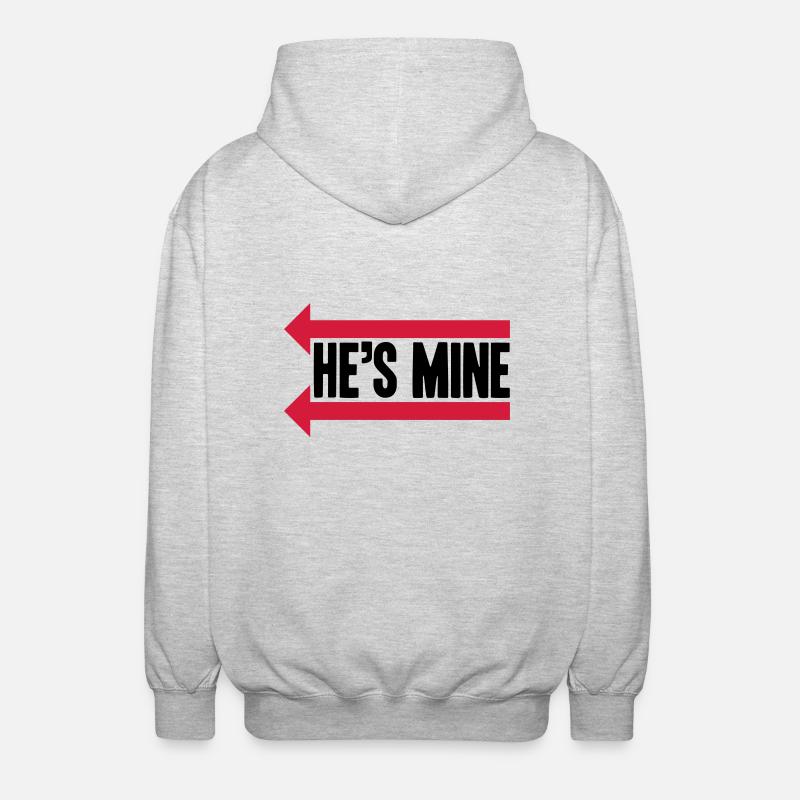 He's Mine Design - Unisex Kapuzenjacke - Hellgrau meliert