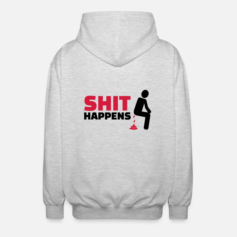 Shit happens - Veste à capuche unisexe - gris clair chiné