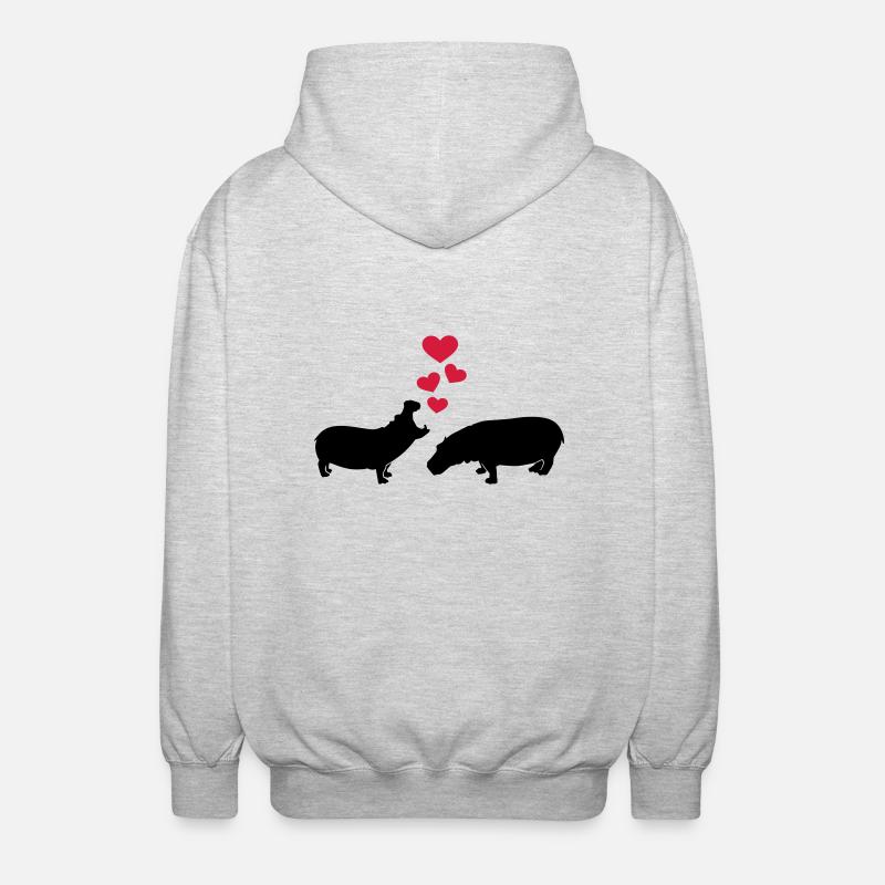 Nilpferd - Unisex Kapuzenjacke - Hellgrau meliert
