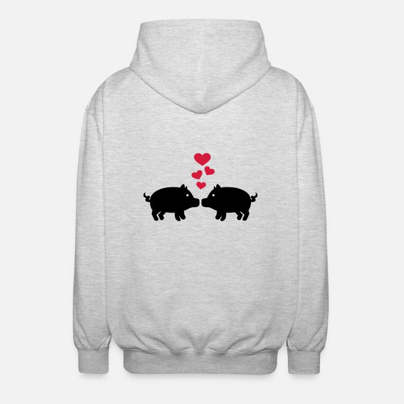 Pig - Unisex Hooded Jacket - light heather grey