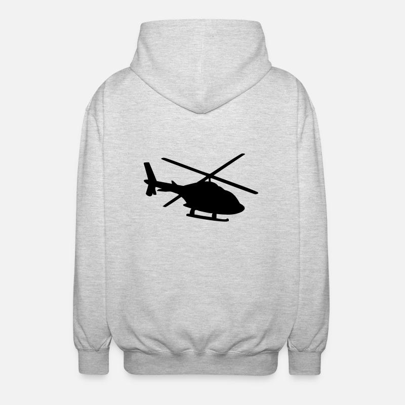 Helicopter shadow silhouette - Unisex Hooded Jacket - light heather grey