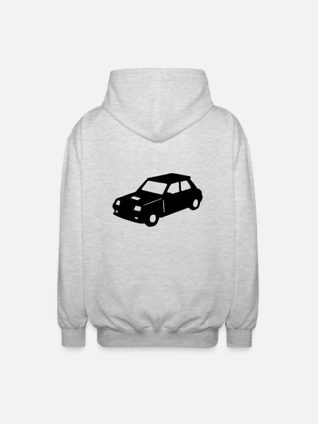 R5 Retro-Oldtimer-Rennwagen - Unisex Kapuzenjacke - Hellgrau meliert