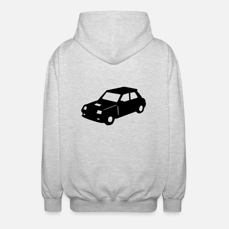 R5 Retro-Oldtimer-Rennwagen - Unisex Kapuzenjacke - Hellgrau meliert