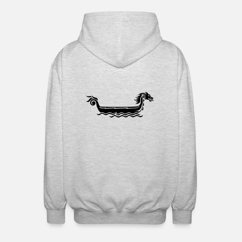 Drachenboot - Unisex Kapuzenjacke - Hellgrau meliert