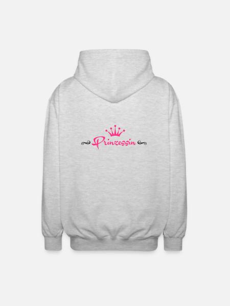 Prinzessin mit Krone - Unisex Hooded Jacket - light heather grey