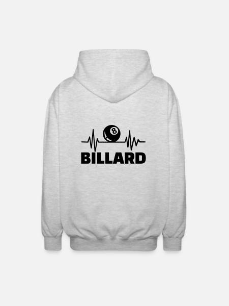 Billard - Unisex Kapuzenjacke - Hellgrau meliert