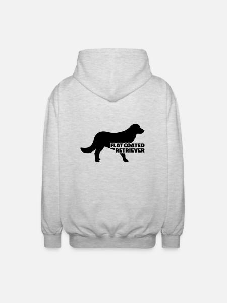 Flat Coated Retriever - Unisex Hooded Jacket - light heather grey