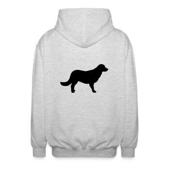 Flat Coated Retriever - Veste à capuche unisexe - gris clair chiné - Dos - AI Model Male 185 light (185cm)