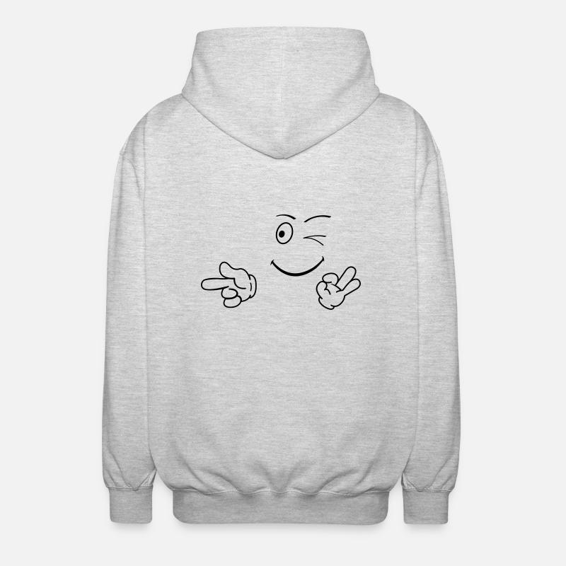 smileface_01 - Unisex Kapuzenjacke - Hellgrau meliert