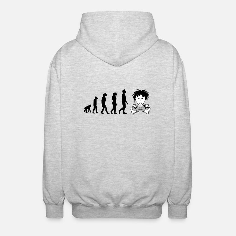 evolution gamer - Veste à capuche unisexe - gris clair chiné