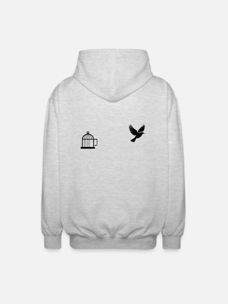 Vogelfrei - Freedom Bird - Unisex Hooded Jacket - light heather grey