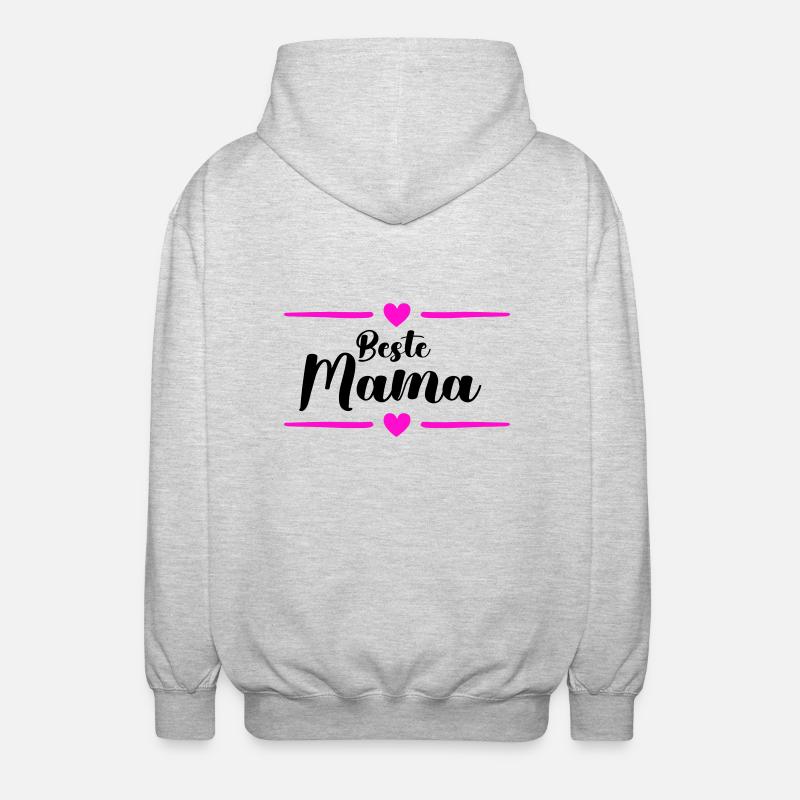 beste mama - Unisex Kapuzenjacke - Hellgrau meliert
