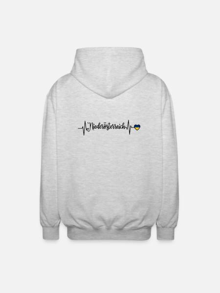 Lower Austria Pulse Heart Line - Unisex Hooded Jacket - light heather grey
