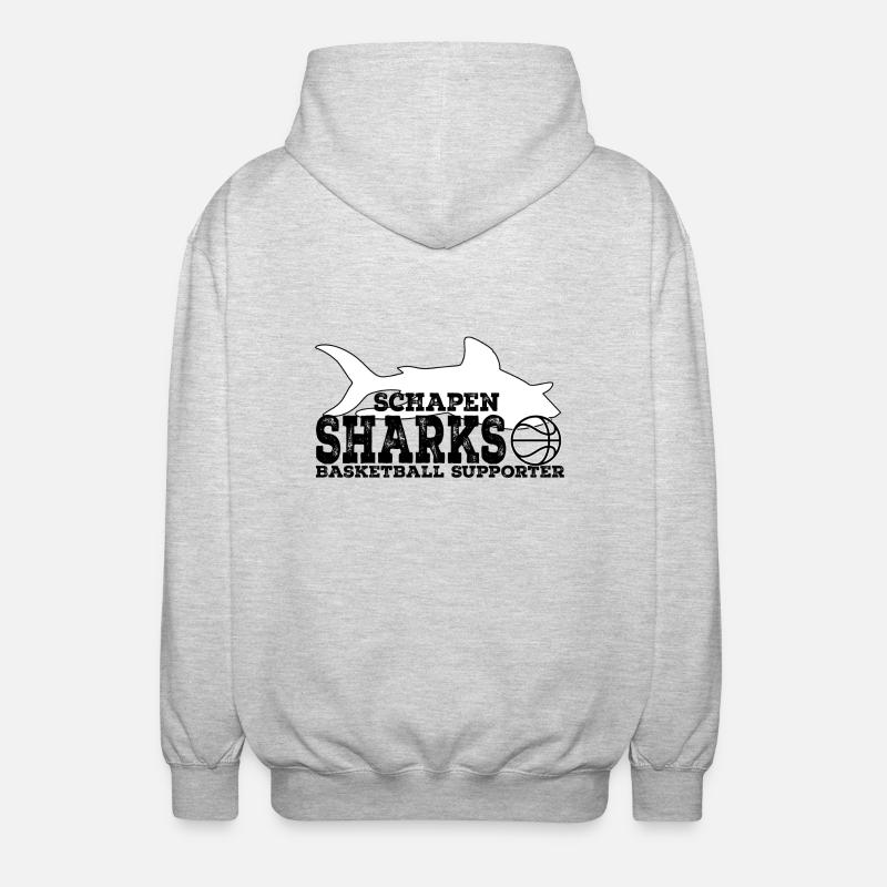 Sharks Supporter WHITE Rust - Unisex Kapuzenjacke - Hellgrau meliert