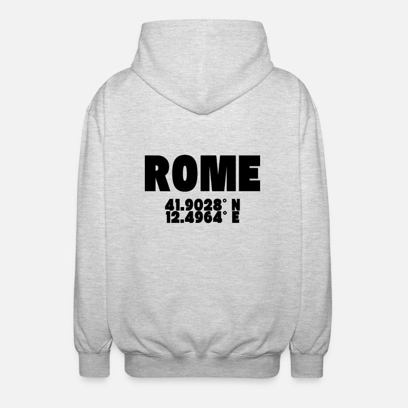 Rome - Design avec coordonnées - Veste à capuche unisexe - gris clair chiné