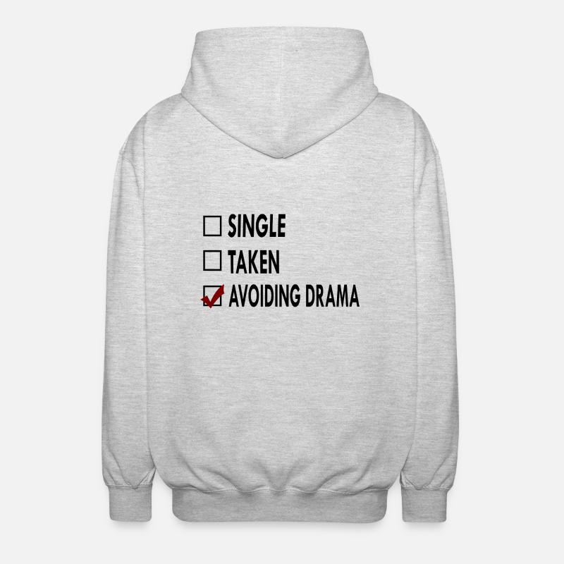 SINGLE noir blanc AVOIDING - Veste à capuche unisexe - gris clair chiné