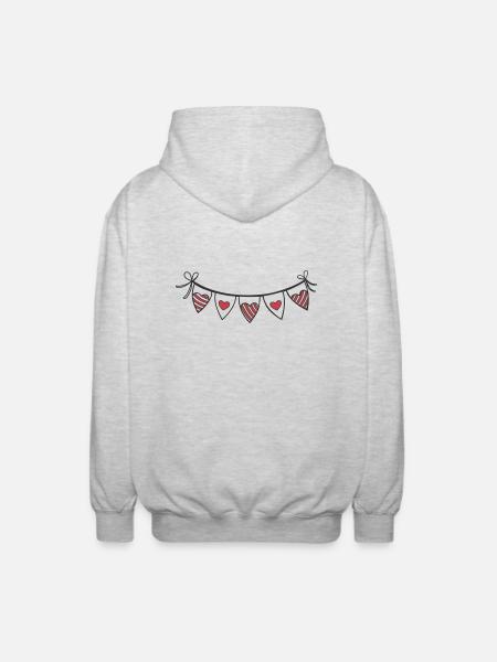 Heart Garland Hearts - Unisex Hooded Jacket - light heather grey