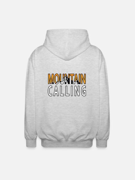 Adventure Awaits - Mountain Calling. - Unisex Hooded Jacket - light heather grey