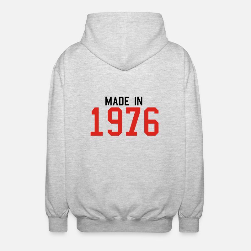 1976 - Unisex Kapuzenjacke - Hellgrau meliert