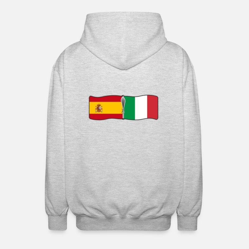 Espagne et Italie - Veste à capuche unisexe - gris clair chiné
