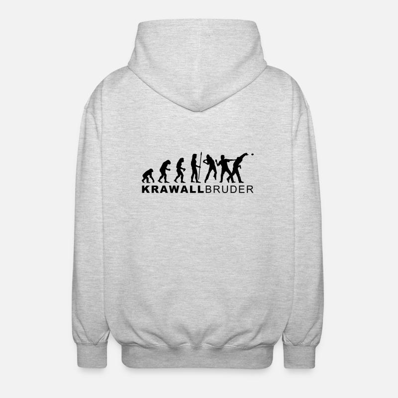 evolution_krawallbruder2 - Unisex Hooded Jacket - light heather grey