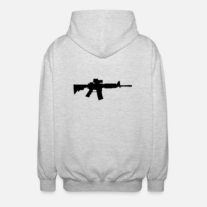 Gewehr M4 - Unisex Kapuzenjacke - Hellgrau meliert