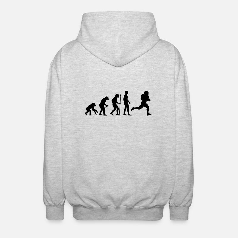 Football evolution - Unisex Kapuzenjacke - Hellgrau meliert