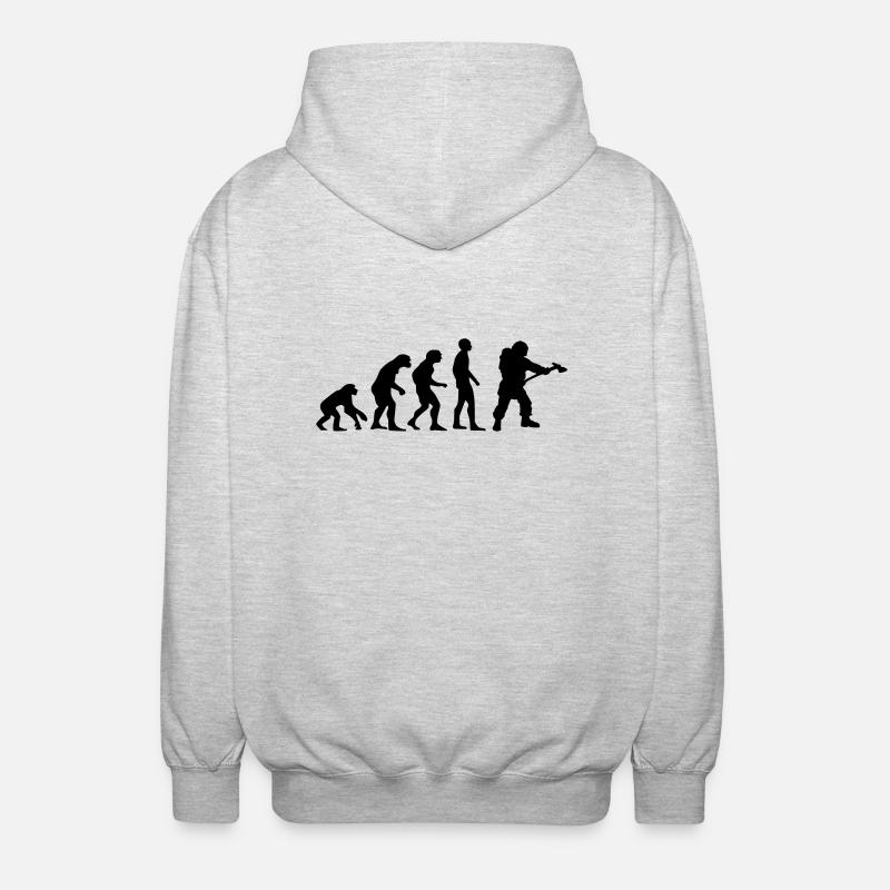 evolution Feuerwehrmann - Unisex Kapuzenjacke - Hellgrau meliert