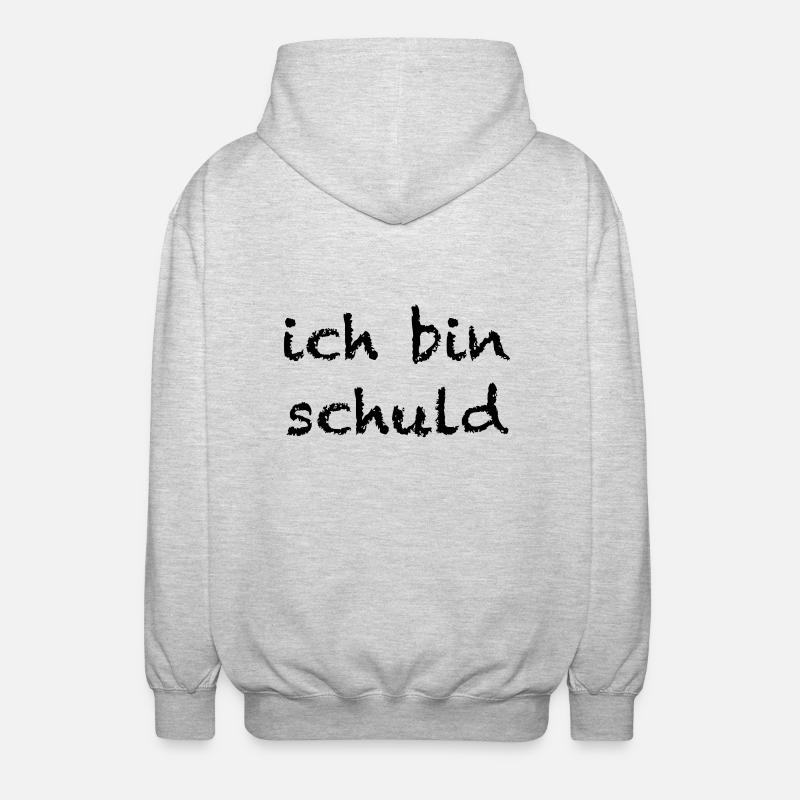 ich bin schuld - Unisex Kapuzenjacke - Hellgrau meliert