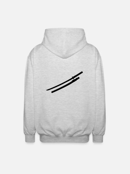 Samurai Schwert - Unisex Kapuzenjacke - Hellgrau meliert