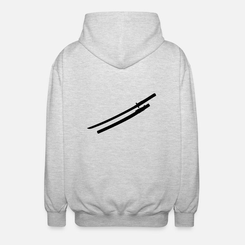 Samurai sword - Unisex Hooded Jacket - light heather grey