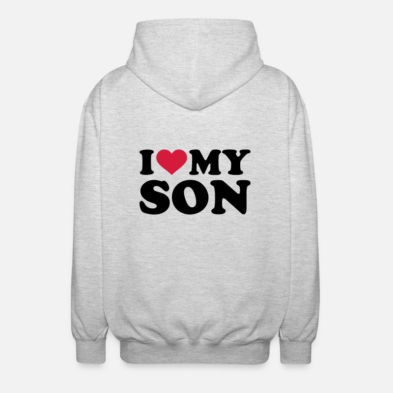 I love my son - Unisex Hooded Jacket - light heather grey