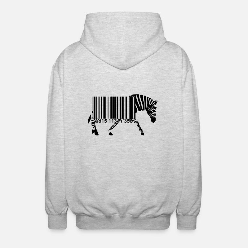 Strichcode Zebra - Unisex Kapuzenjacke - Hellgrau meliert