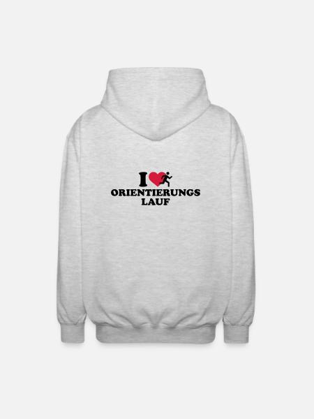 Orientierungslauf - Unisex Kapuzenjacke - Hellgrau meliert