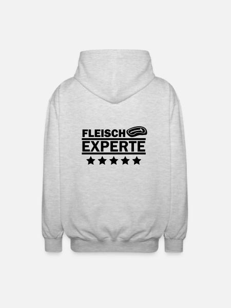 fleisch experte - Unisex Kapuzenjacke - Hellgrau meliert