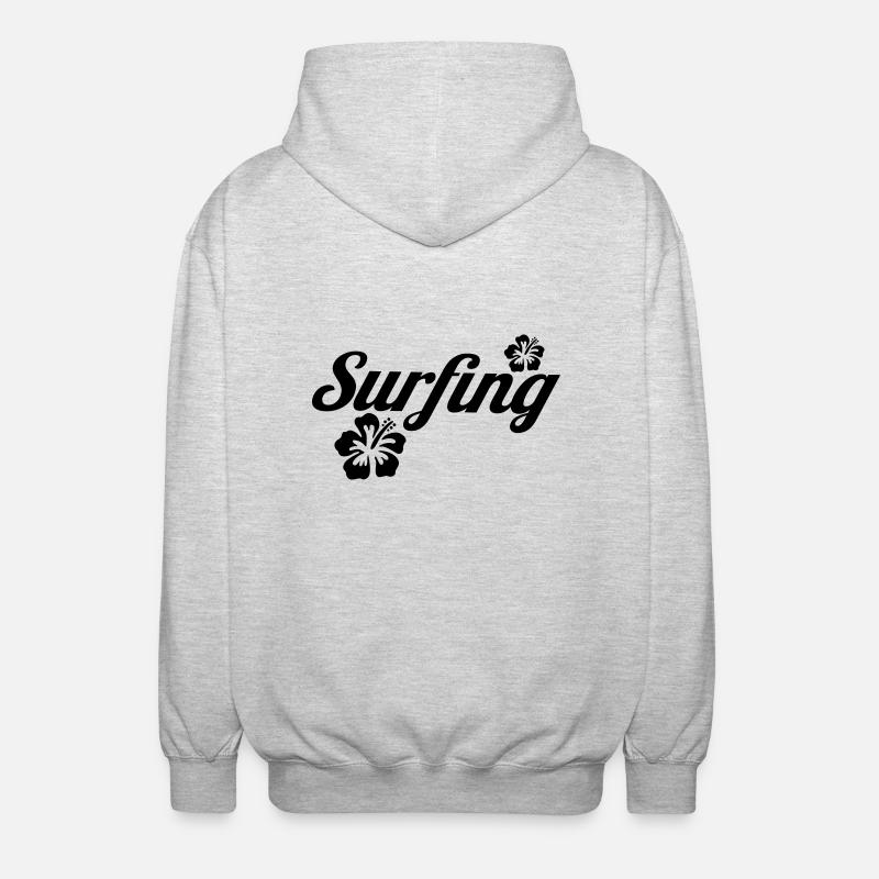 surfing - Unisex Kapuzenjacke - Hellgrau meliert