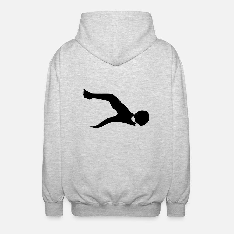 Schwimmen - Unisex Kapuzenjacke - Hellgrau meliert