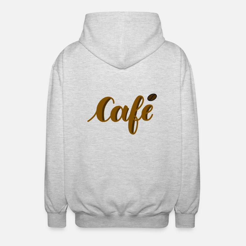 lettrage café - Veste à capuche unisexe - gris clair chiné