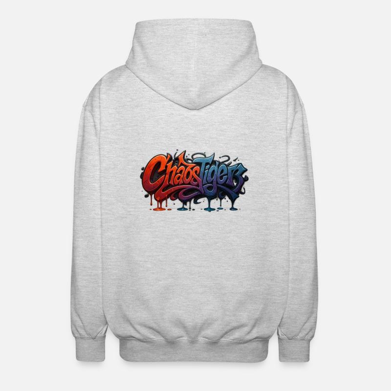 Chaos Tiger - Wildstyle Graffiti Design - Veste à capuche unisexe - gris clair chiné