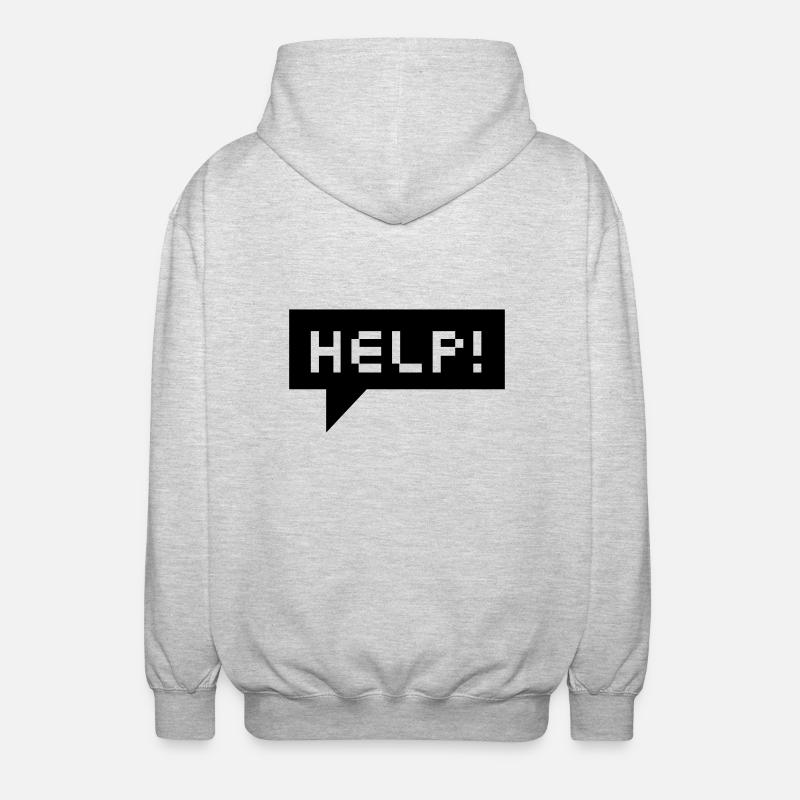 bulle d'aide (b, 1c) - Veste à capuche unisexe - gris clair chiné