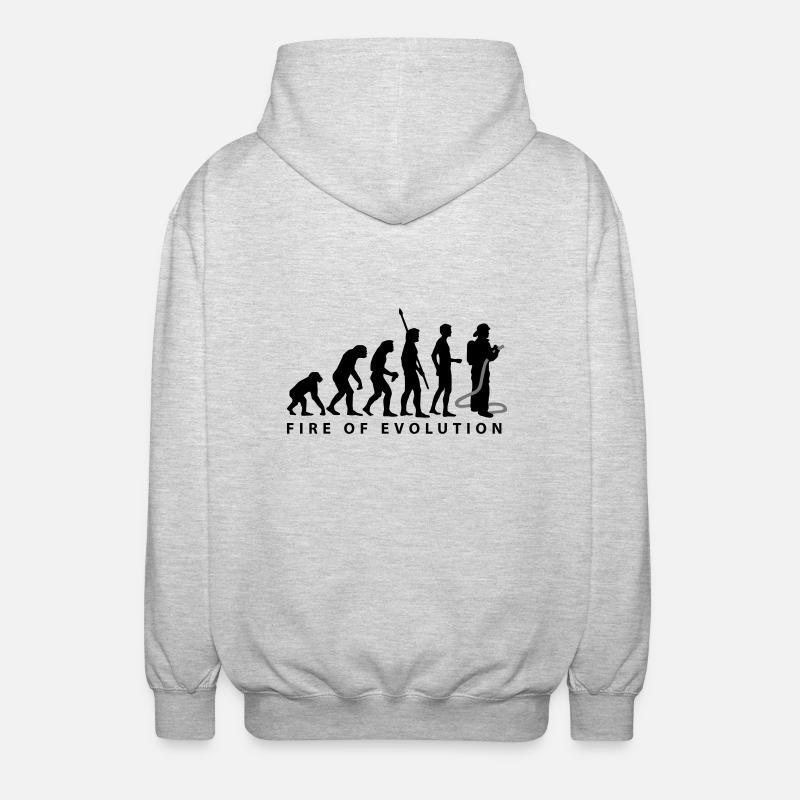 evolution_feuerwehr_2c - Unisex Kapuzenjacke - Hellgrau meliert
