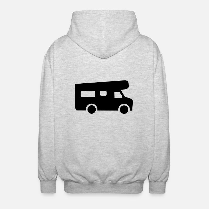 Camping - Unisex Kapuzenjacke - Hellgrau meliert