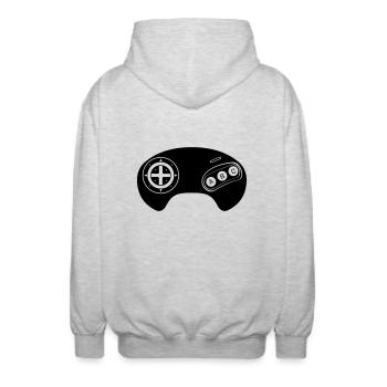 Mega Retro Controller - Unisex Kapuzenjacke - Hellgrau meliert - Hinten - AI Model Male 185 light (185cm)