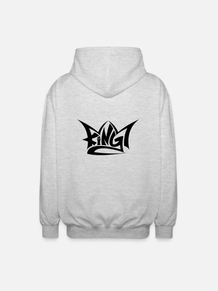 king - Unisex Hooded Jacket - light heather grey