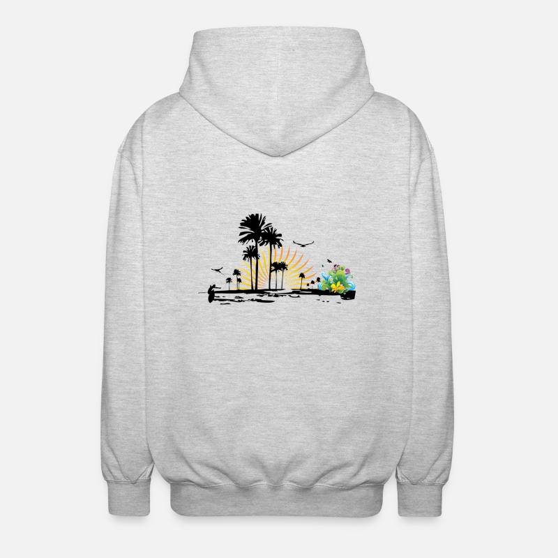 beach - Unisex Kapuzenjacke - Hellgrau meliert