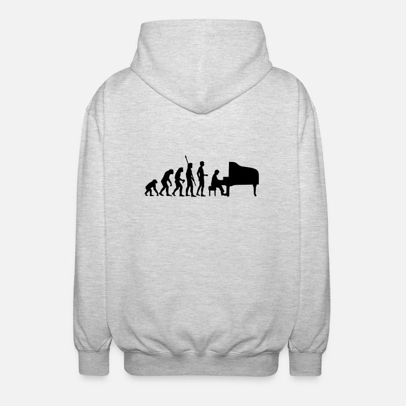 evolution_pianist - Unisex Hooded Jacket - light heather grey