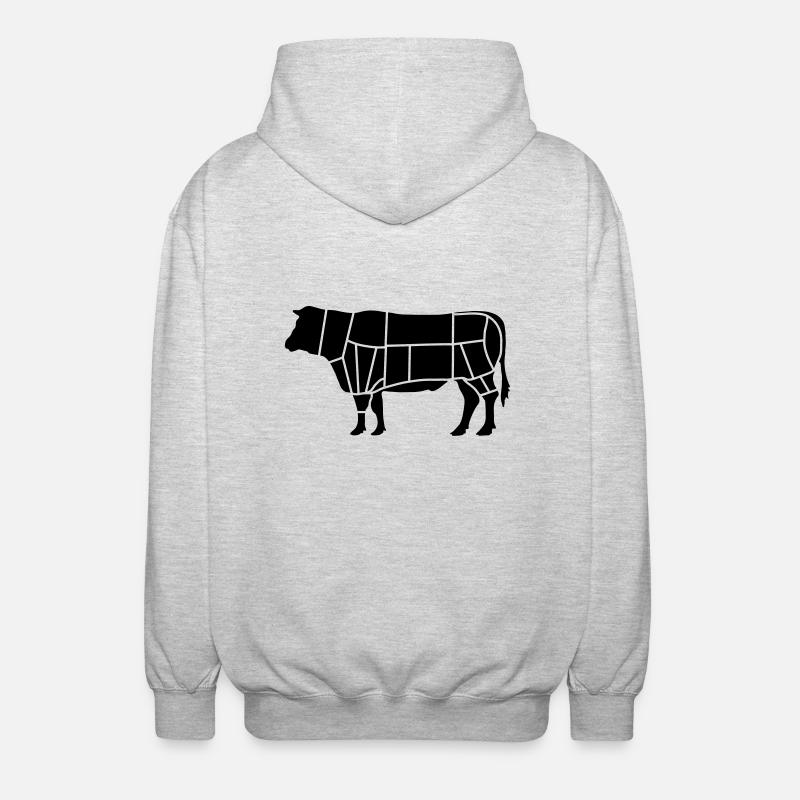 fleisch fleischer_b1 - Unisex Kapuzenjacke - Hellgrau meliert