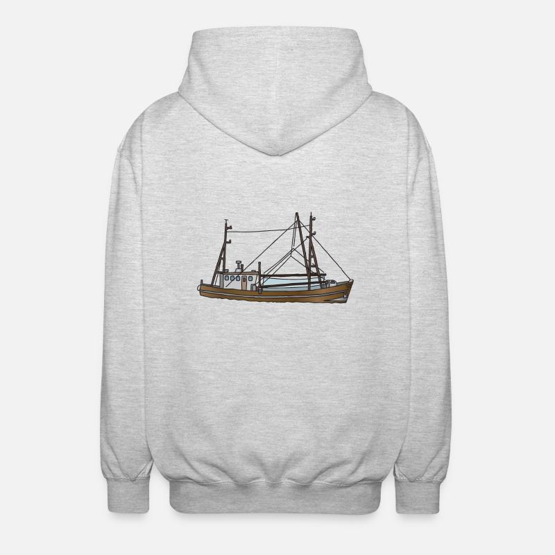 Fischerboot c - Unisex Kapuzenjacke - Hellgrau meliert