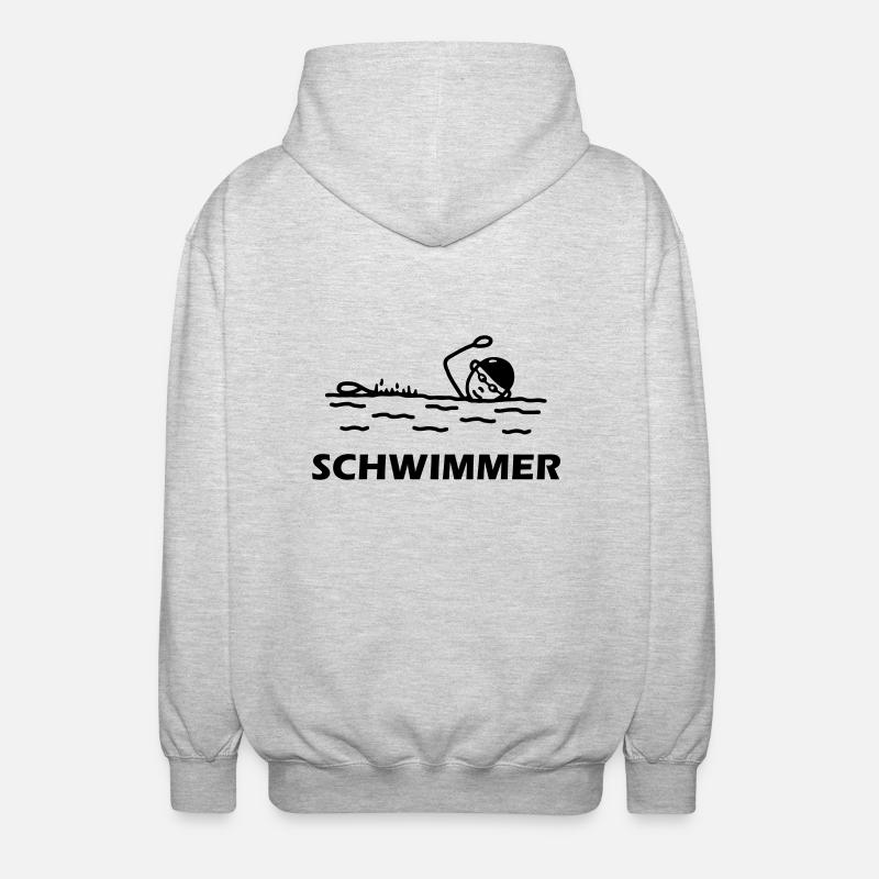 Swimming - crawl - Unisex Hooded Jacket - light heather grey